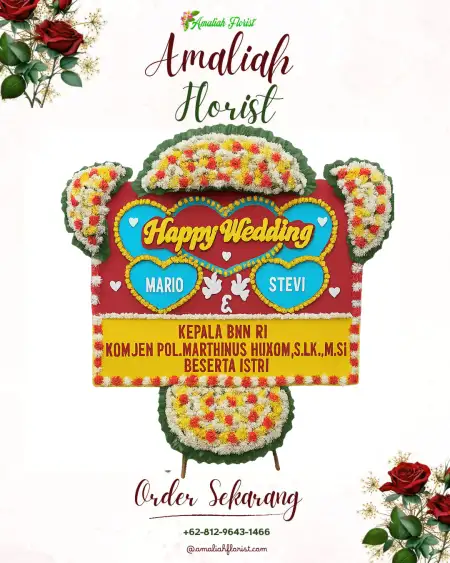 Papan Bunga Pernikahan Sumbersih